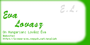 eva lovasz business card